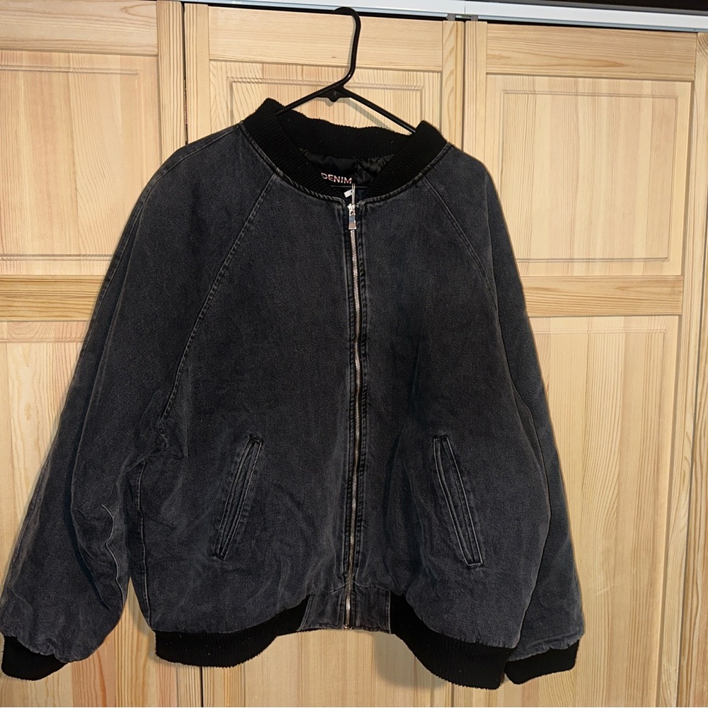 EB Denim Lombardi Oversized Bomber Jacket
